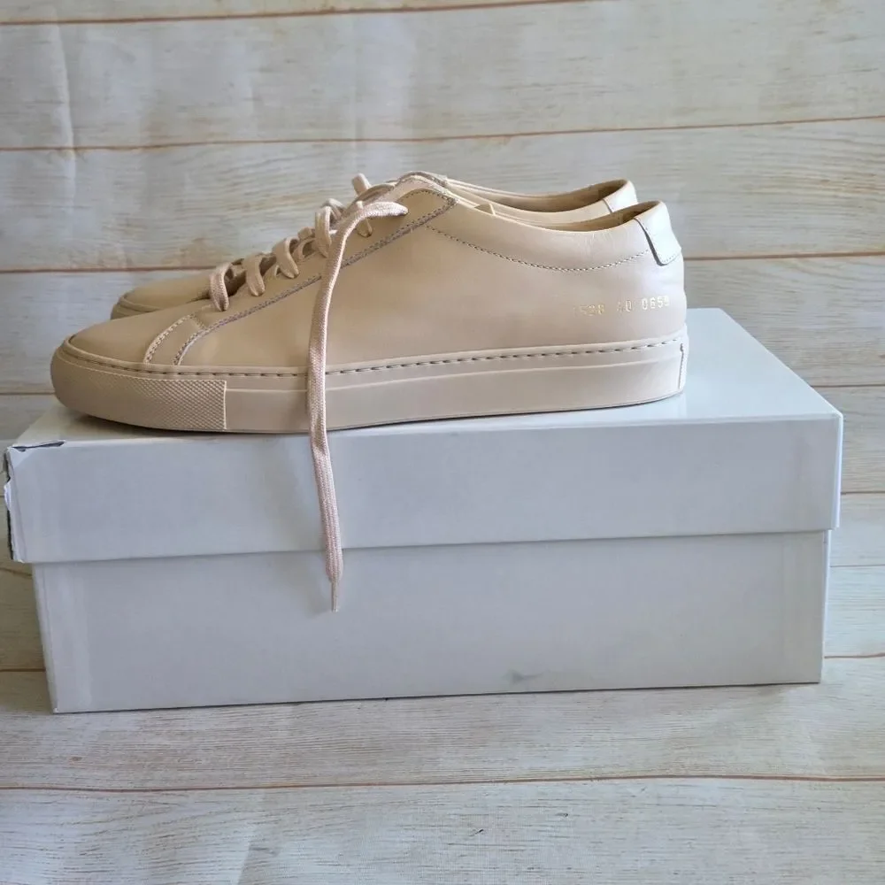 Common Projects Achilles Low Sneakers Nude Size 40 Made In Italy Unisex